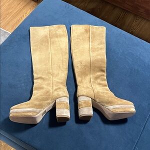 Tory Burch Tan Suede Heeled Boots